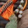 Jade pendants, natural Xiuyan jade car pendants, fashionable and trendy Chinese-style bags, mobile phone pendants, accessories and gifts Specification image